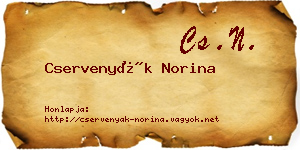 Cservenyák Norina névjegykártya